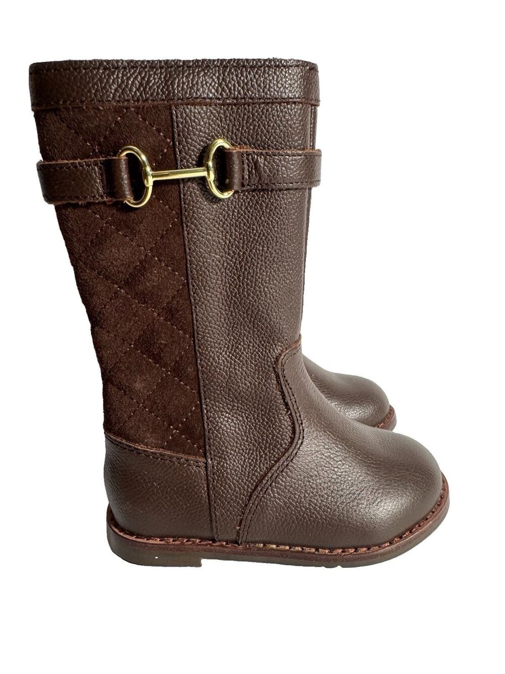 Janie and Jack The Riding Boot Girls Deep Brown Leather Suede Size 6 NWOB
